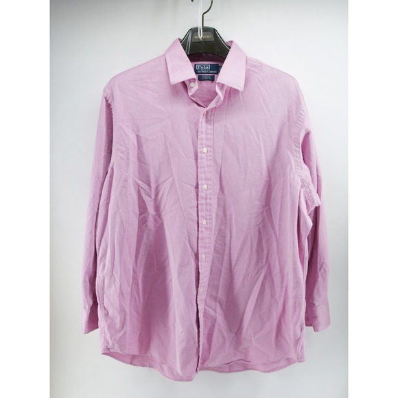 Ralph Lauren POLO by Ralph Lauren CURHAM SPORT long-sleeved striped shirt, men's size L cotton navy blue type Vintage Second Hand
